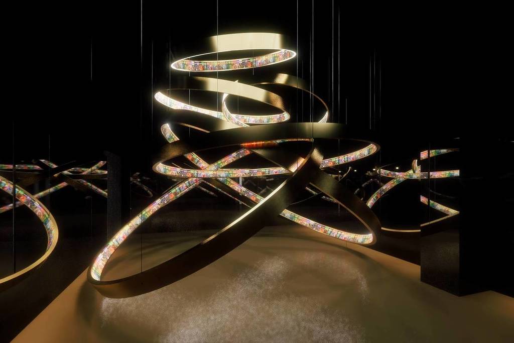 A 3D render of the Portals archive display