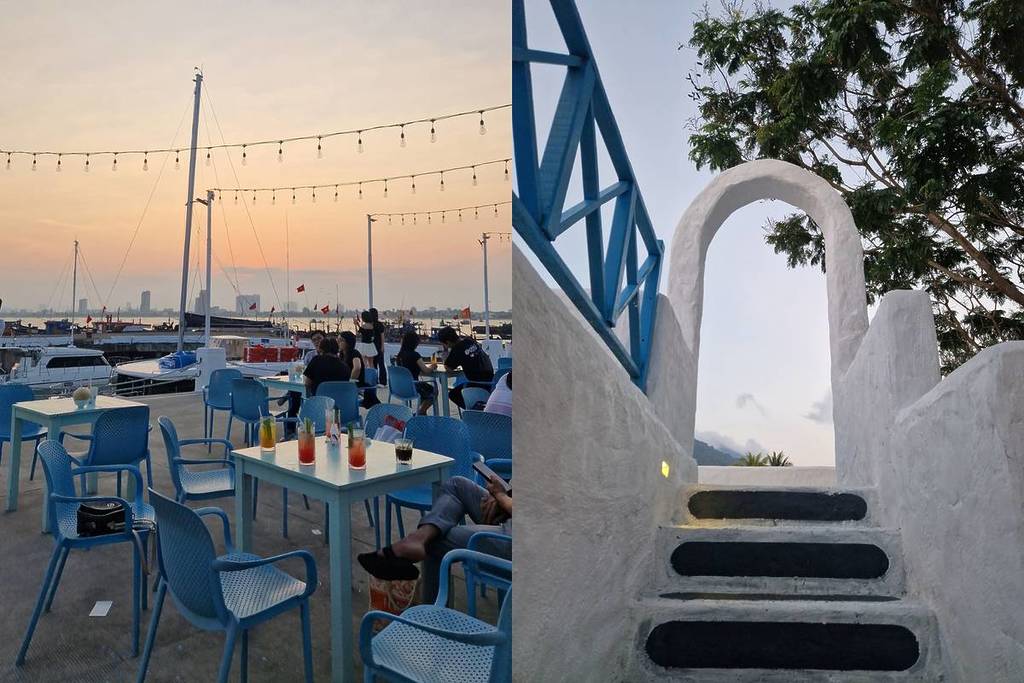swirly stairs at Son Tra Marina Vietnam's Greek paradise