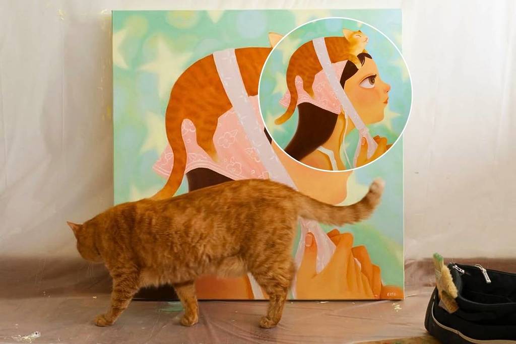 new cat exhibition in Singapore with over 20 cat-themed works Toxoplasmosis – All Cats Art Show Tai Seng