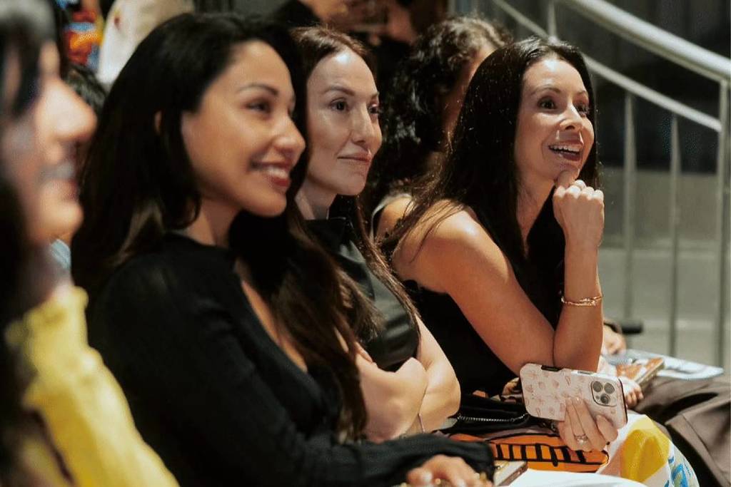 Women attending one of the Vogue panels held by industry leaders
