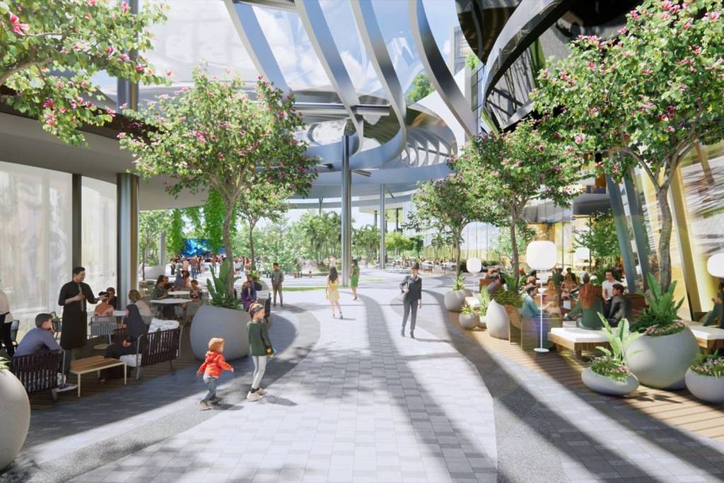 artist impression of people at the largest mall in Batam