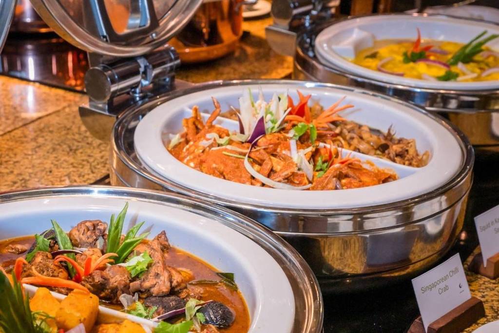buffet food at hotel in Malacca
