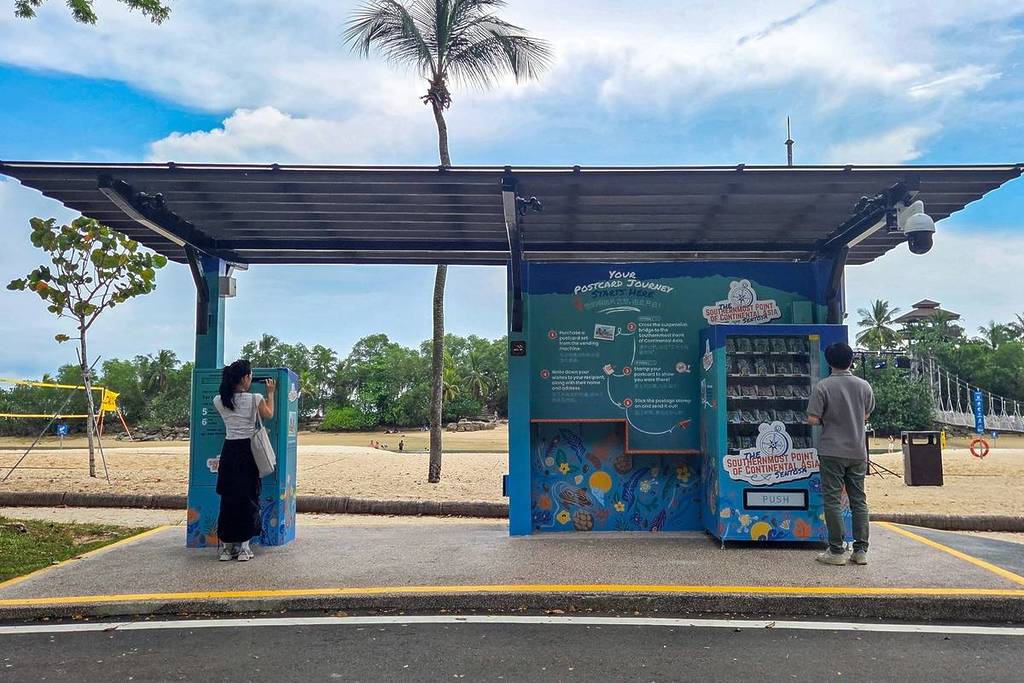 new vending machine scenic posting box in Sentosa