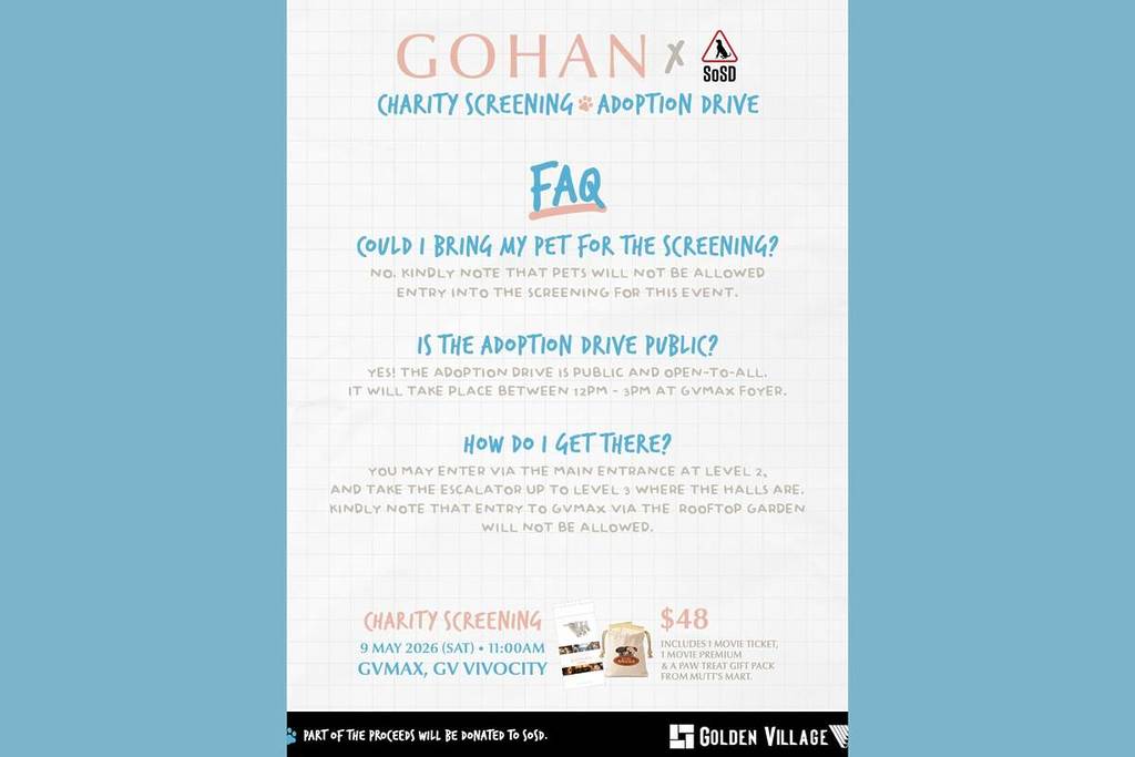 dog adoption drive in Singapore May 9
