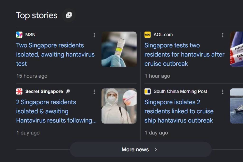 top stories on Google with Secret Singapore