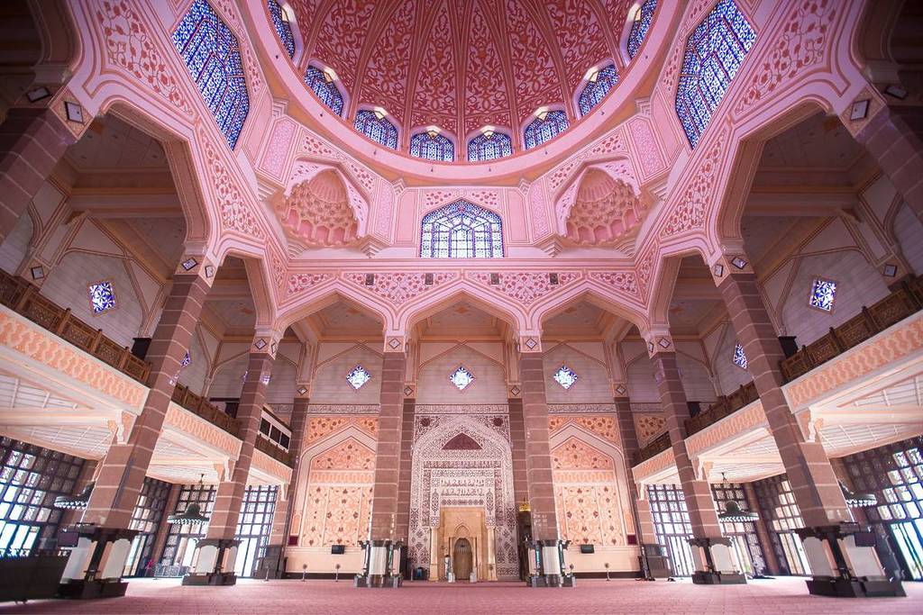 intricate details in religious site Putra Pink Mosque