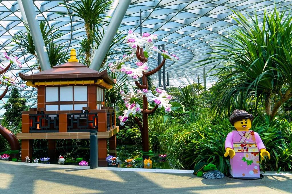 800,000 LEGO bricks create scenes at Singapore airport