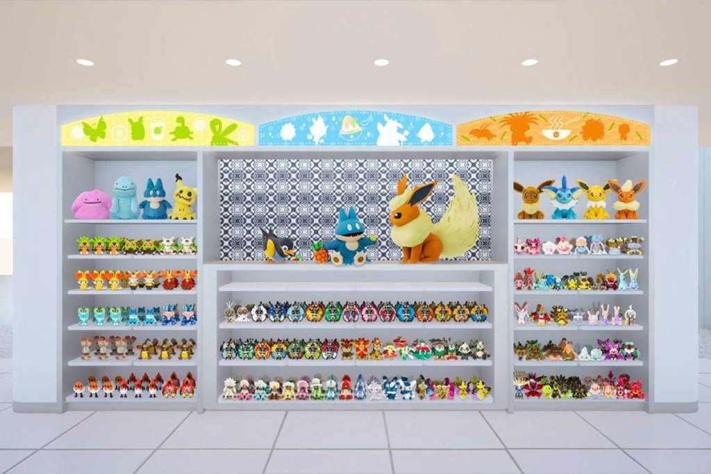 shelves at a Pokemon store 