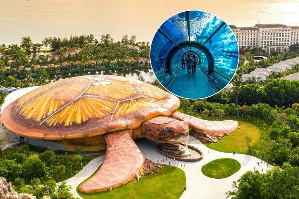 world's largest turtle-shaped aquarium in Vietnam The Sea Shell Aquarium at Vinwonders Phu Quoc.