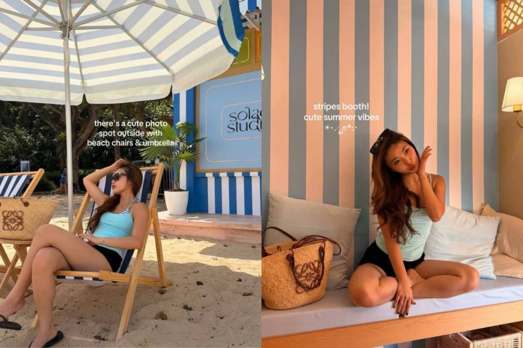 blue and white deck chairs at beach 