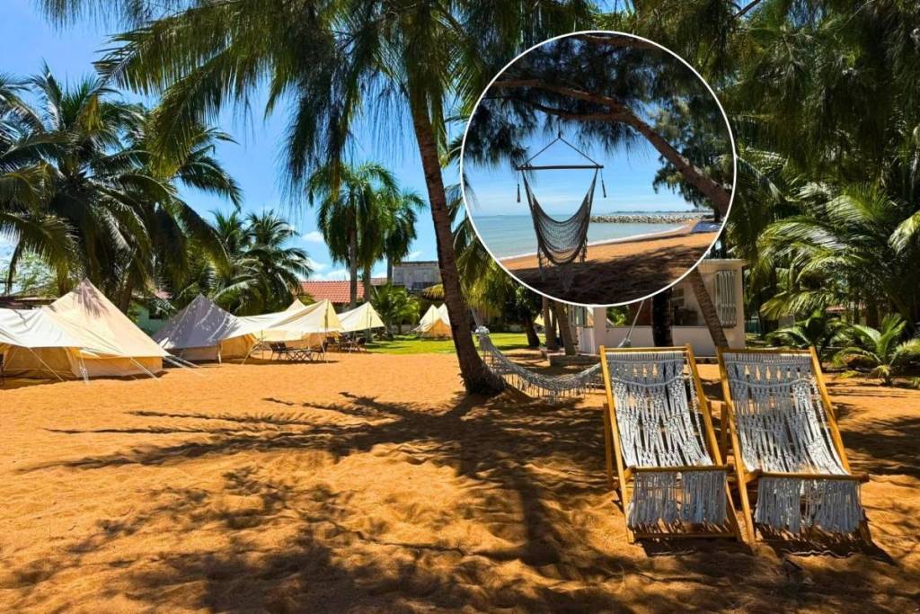 Beach N Breeze Glamping near Singapore This private beach glamping spot is a 3-hour drive from Singapore and complete with luxury tents, seaside BBQs & movies