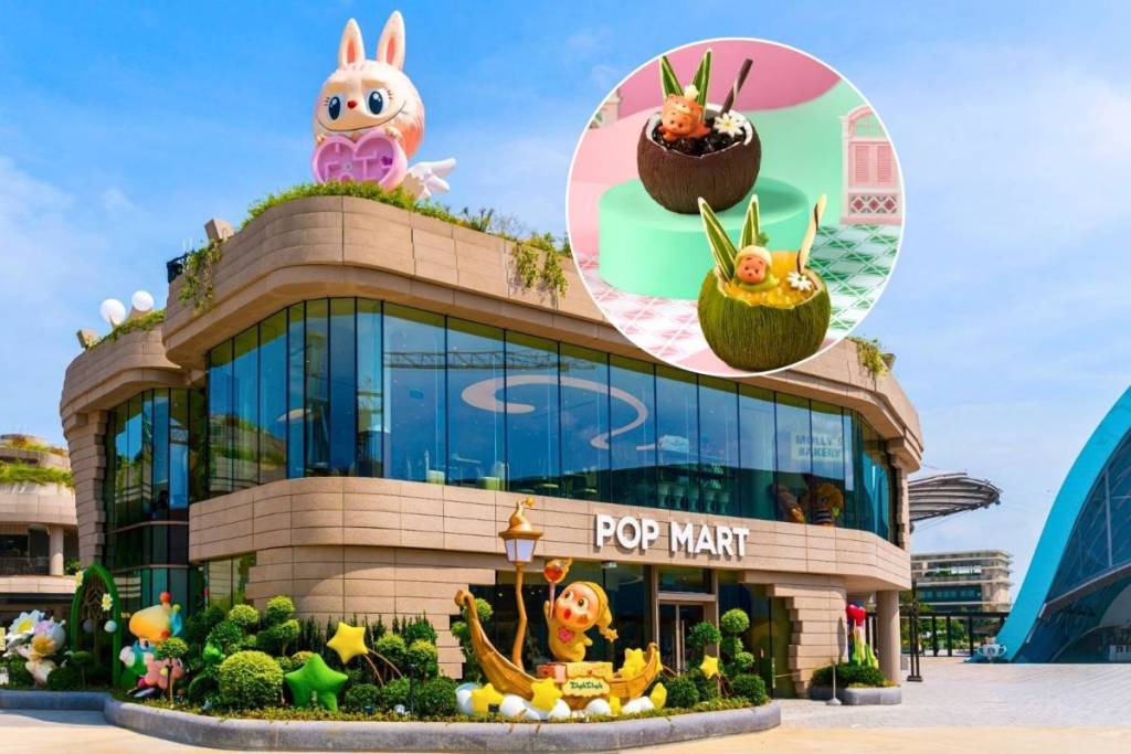 Southeast Asia's first POP MART Bakery is now open in Sentosa featuring coconut mousse desserts & character appearances POP MART Bakery in Singapore