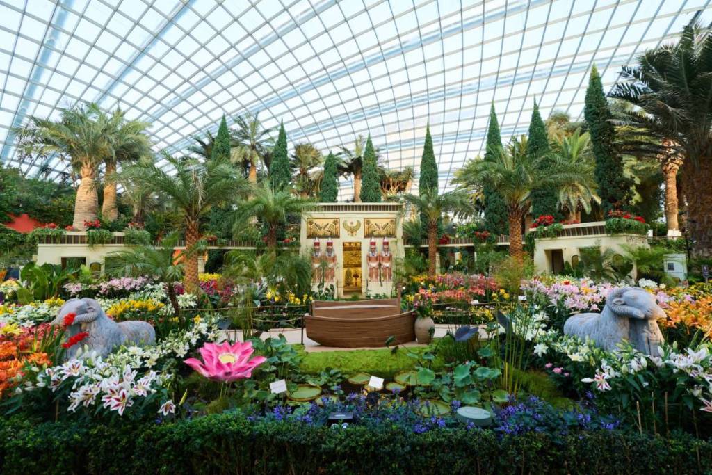 Flower Dome's Lilytopia 2026 inspired by Ancient Egypt