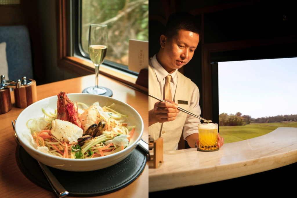 Vietnamese French luxury meal on rail