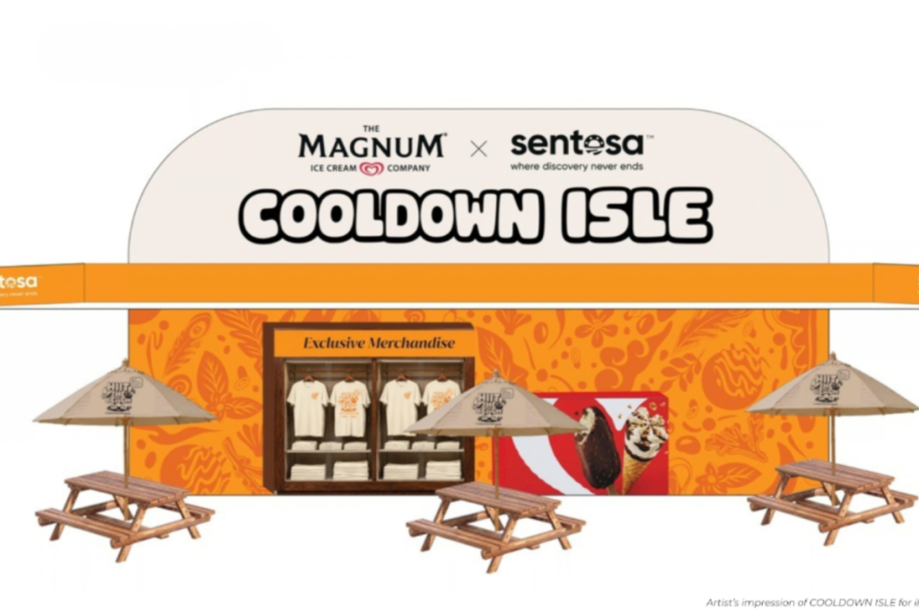 Cool down zone at Magnum ice cream Sentosa event 