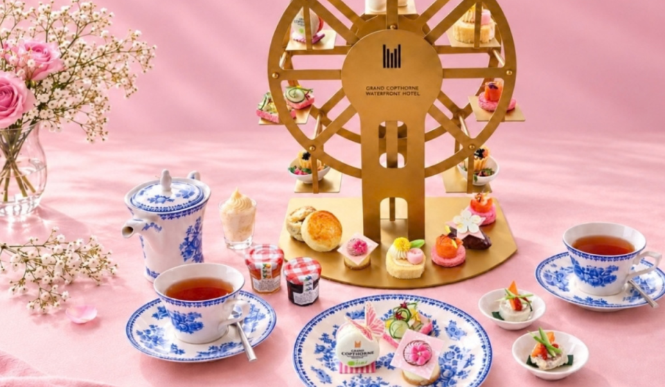 New Pink Afternoon Tea by Singapore River includes a free AI wellness check and unlimited scones