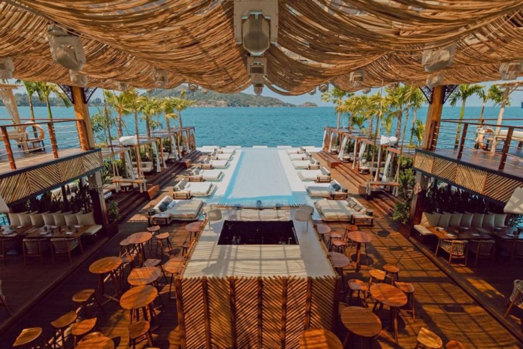 floating club with massive swimming pool 