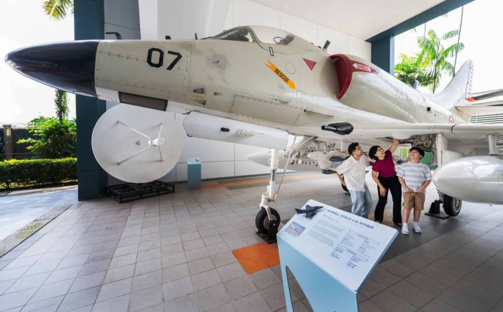 An aircraft on display at the Singapore Air Force Museum