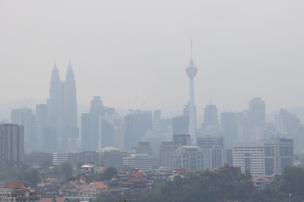 the top five worst cities for haze in Southeast Asia right now include Singapore and Kuala Lumpur