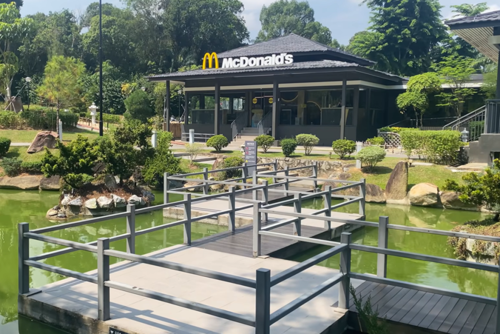 world's most beautiful McDonald's outlet in a garden in Singapore