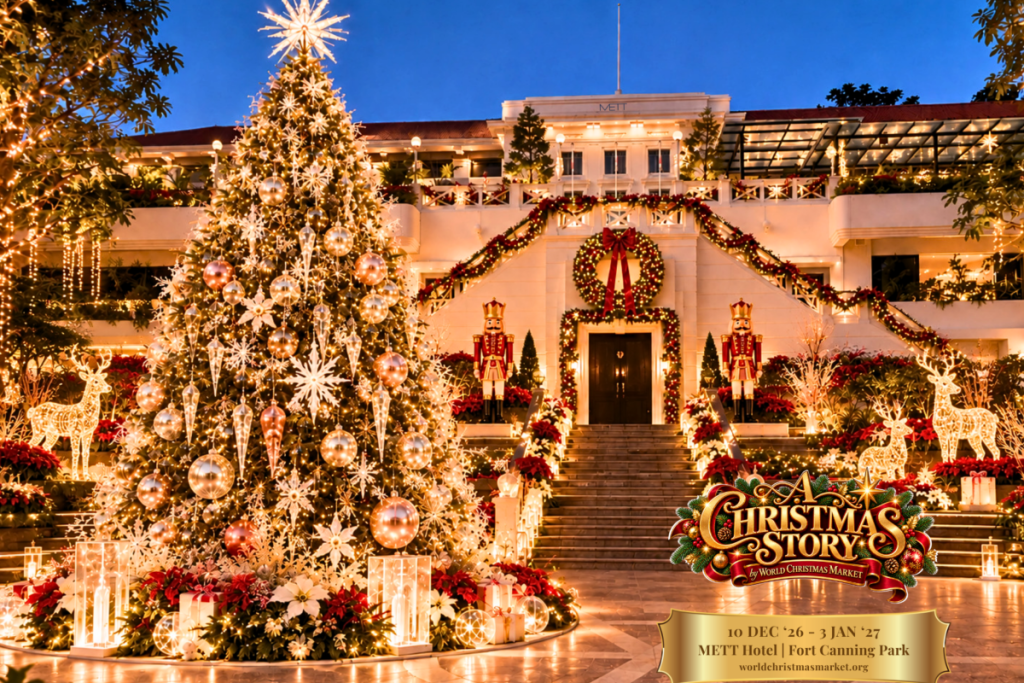 Christmas trees and designs for Singapore World Christmas Market at Fort Canning