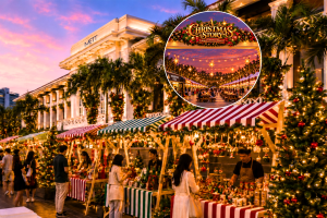 Singapore’s World Christmas Market moves to Fort Canning Park with a 38-foot real tree, free entry & pet-friendly fun