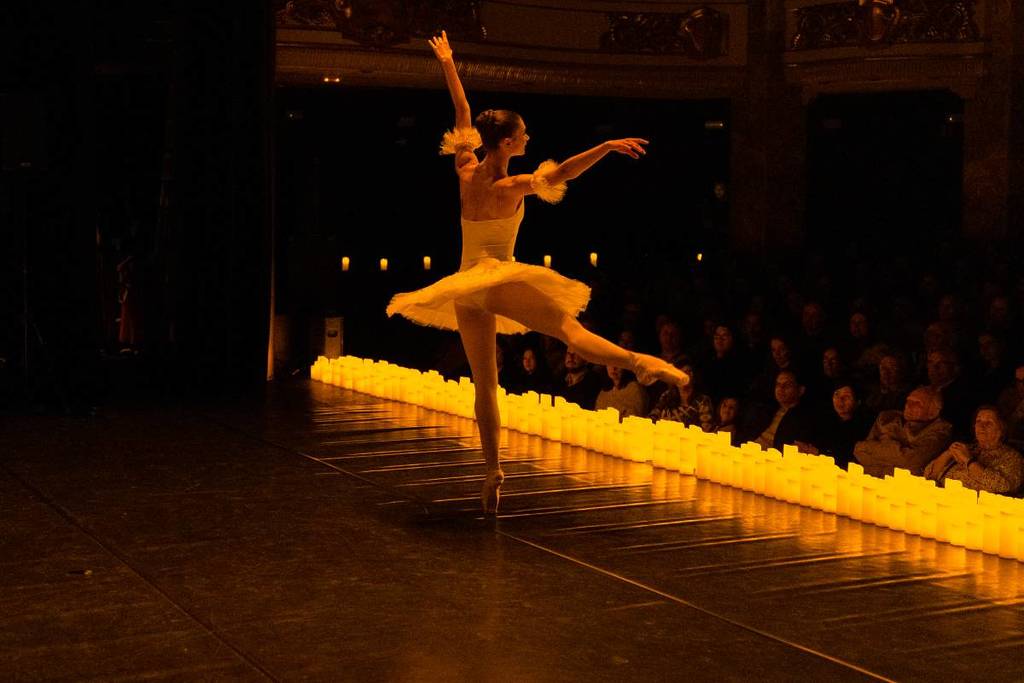 A ballerina dancing at a Candlelight concert