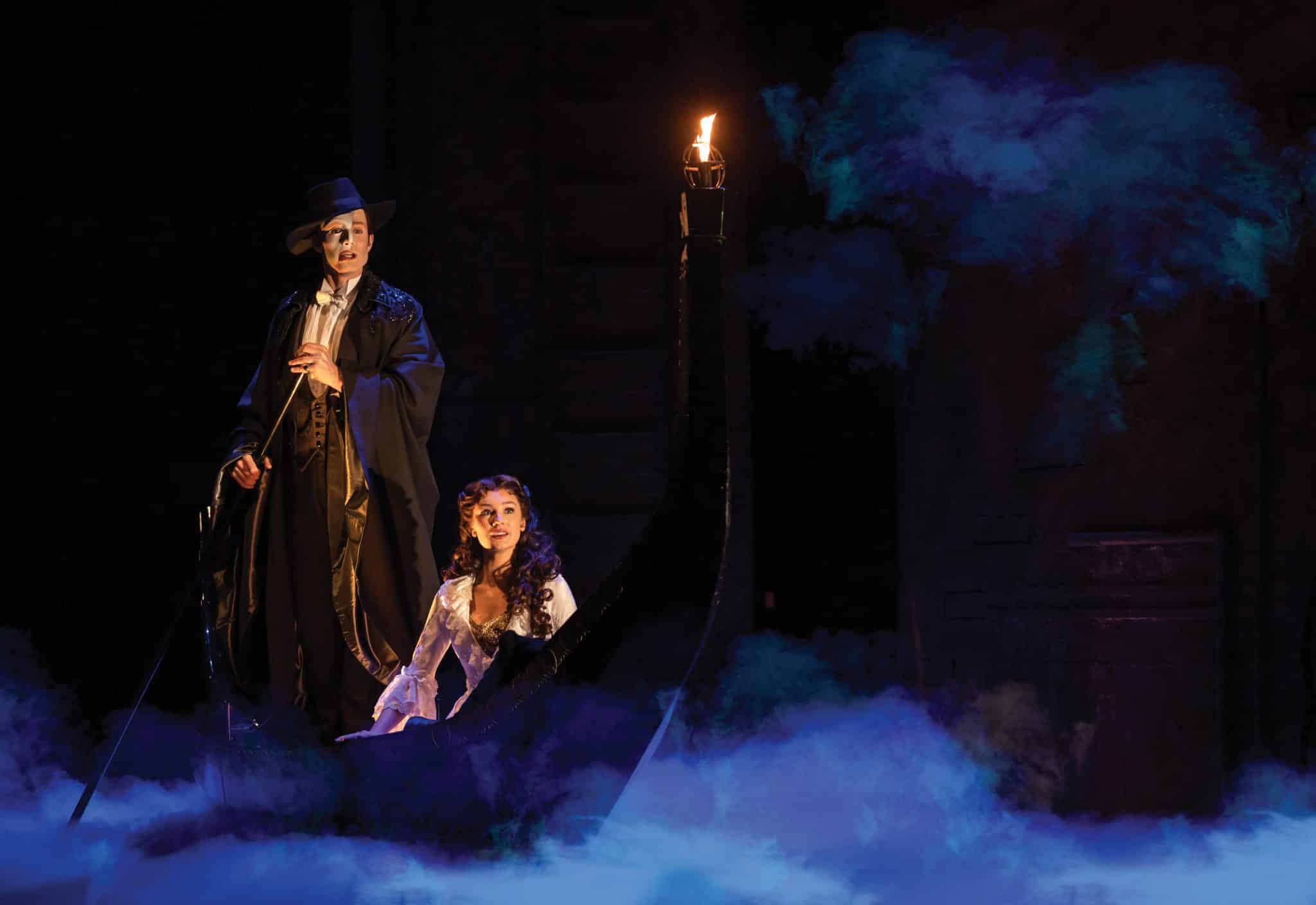 Two actors performing The Phantom of the Opera at Sydney Opera House