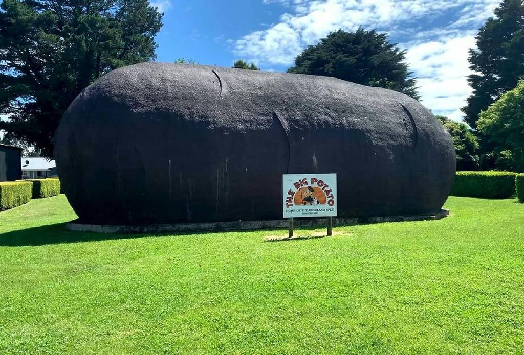 The Big Potato, a giant spud statue, a quirky landmark in the town of Robertson NSW