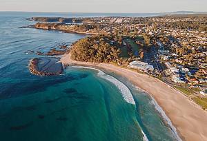 This coastal town 2.5 hours from Sydney is a trendy local alternative to Byron Bay – with pristine beaches and oceanfront dining