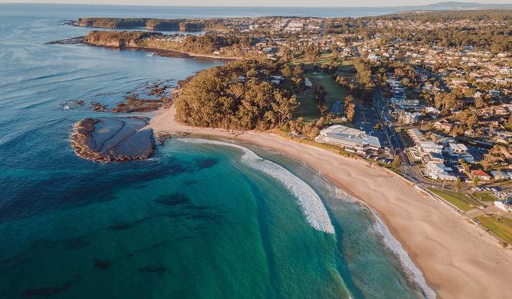 This coastal town 2.5 hours from Sydney is a trendy local alternative to Byron Bay – with pristine beaches and oceanfront dining