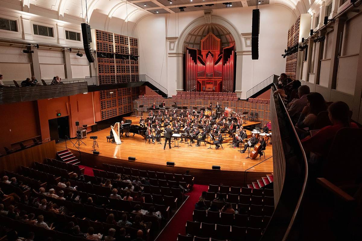 Verbrugghen Hall interior, biggest concert hall in the Conservatorium