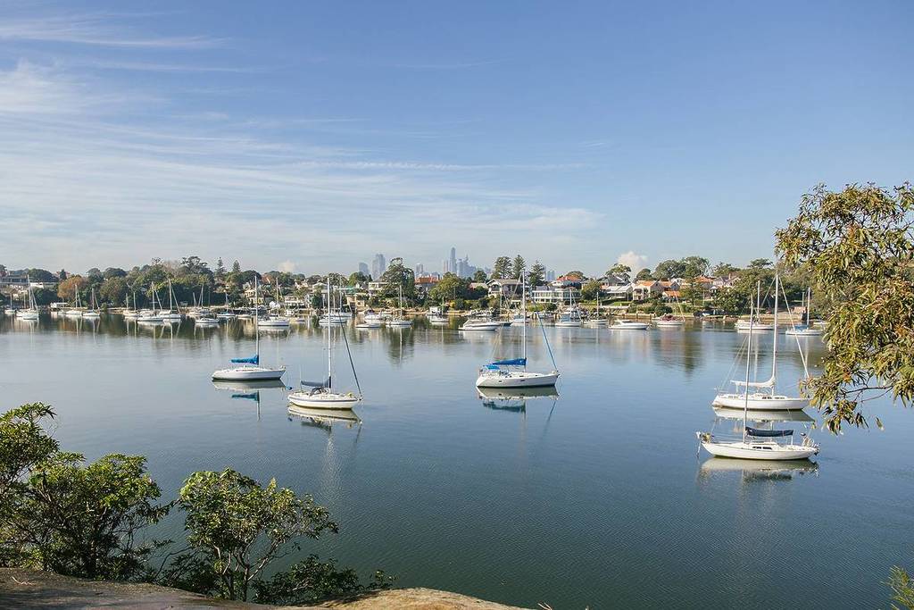 Peaceful morning view of boats moored on the Parramatta River near Lane Cove