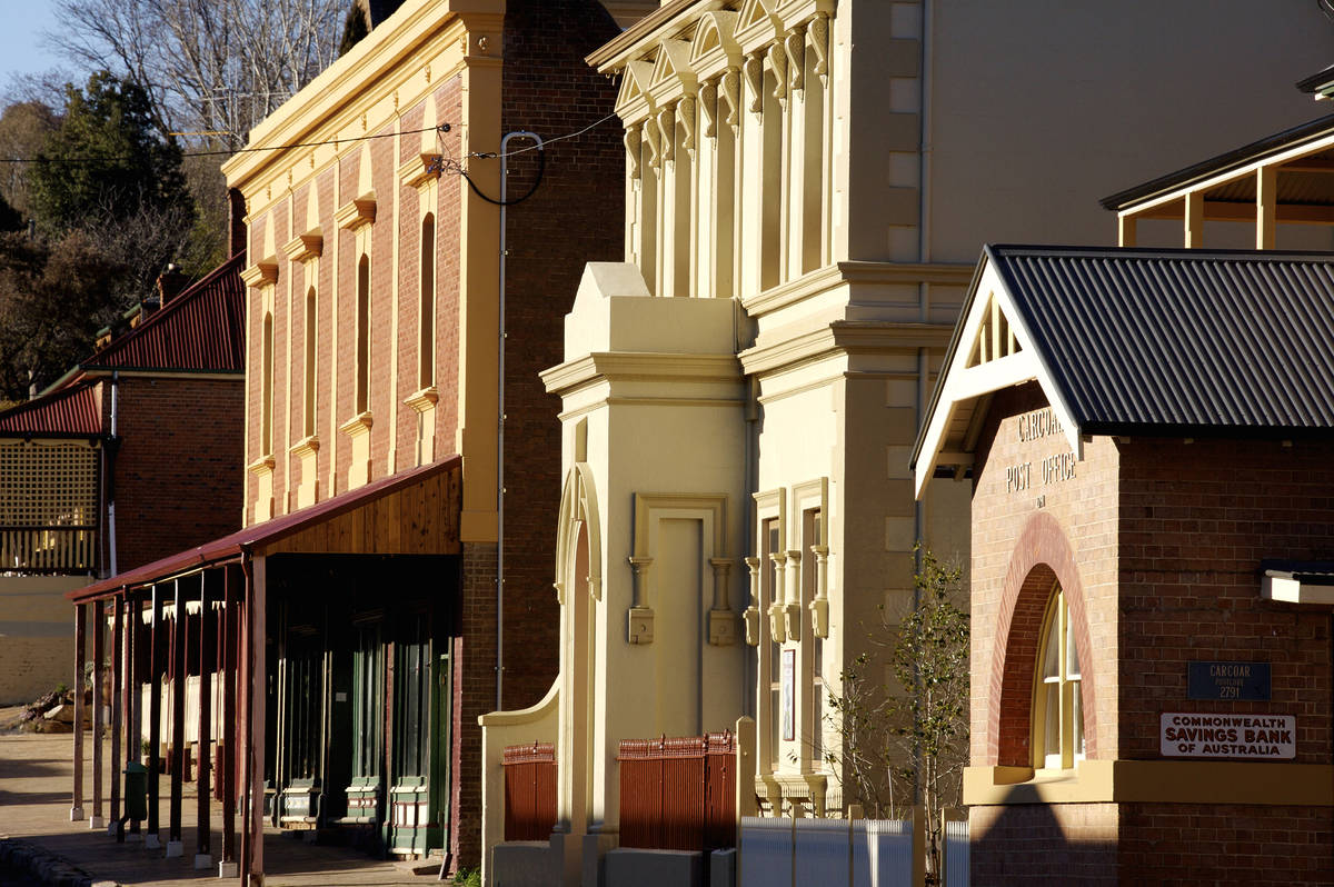 Historic buildings in Carcoar, showcasing the town's well-preserved 19th-century architecture