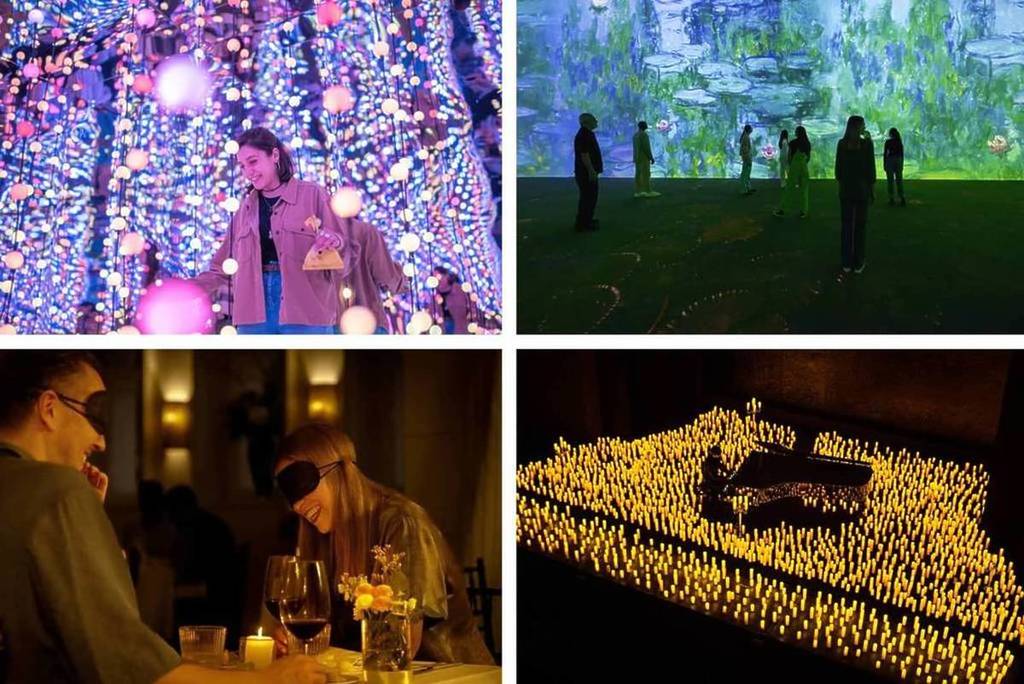 pic collage shows different immersive events sponsored by fever