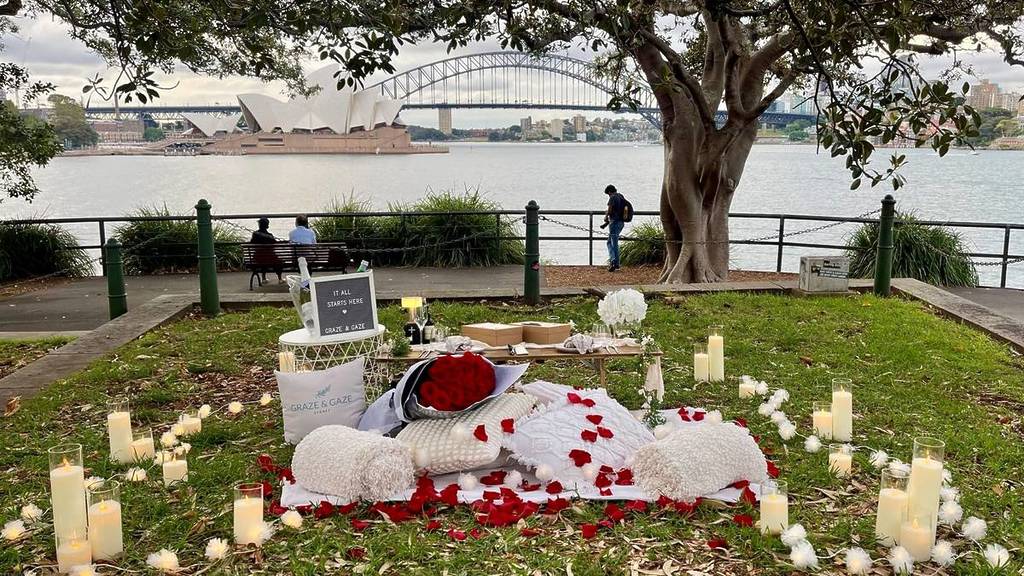 picnic set up at Royal Botanic Gardens