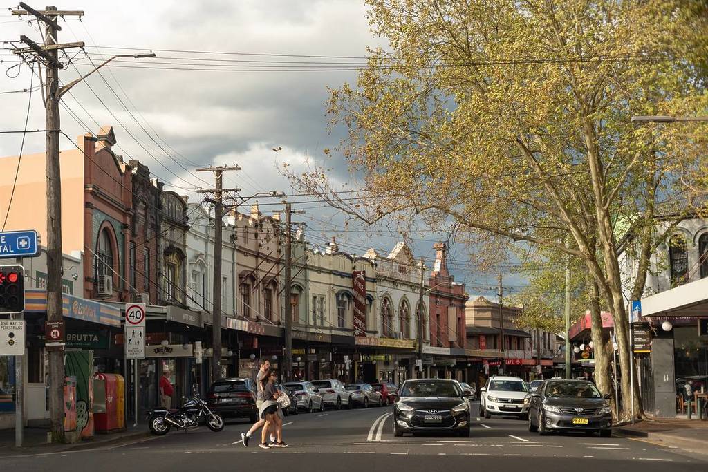 King Street in Newtown, Sydney, lined with heritage shopfronts and local stores in the inner west
