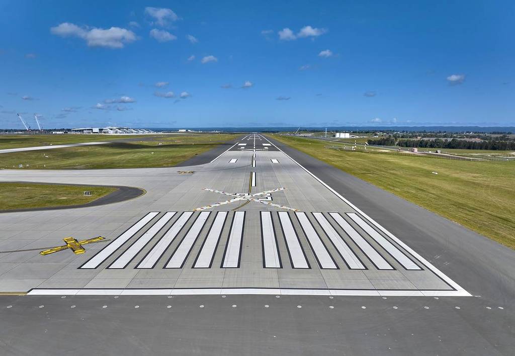 The newly completed runway at Western Sydney International Airport in Badgerys Creek, which will host a public fun run before flights begin