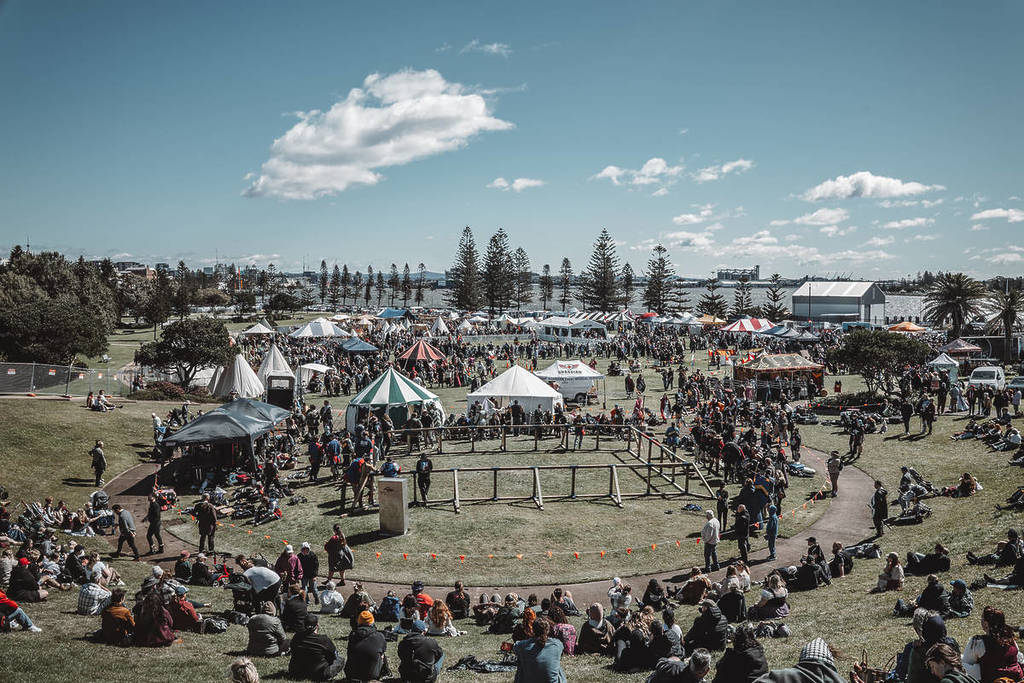 An aerial shot of the grounds at the Newcastle Medieval Festival.