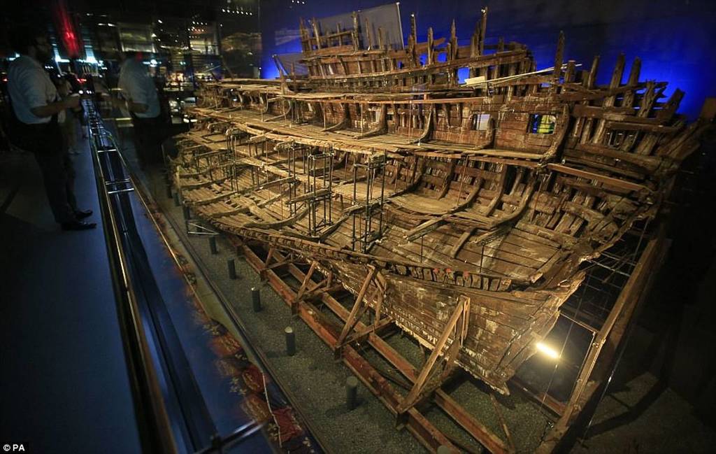 the Mary Rose ship remains on display