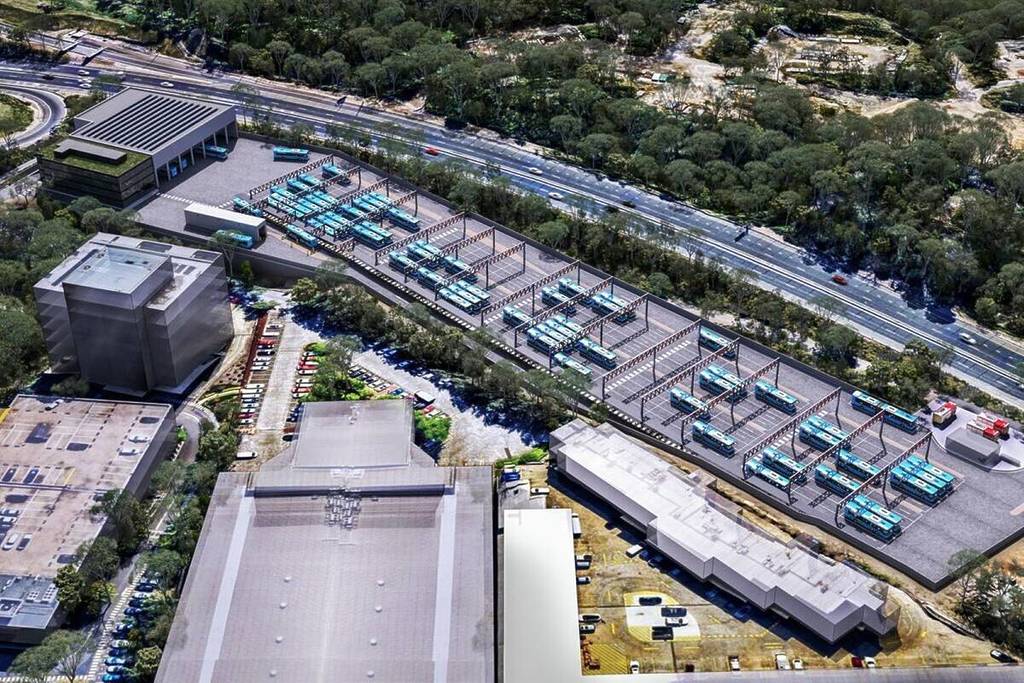 sydney electric bus depot in Macquarie park