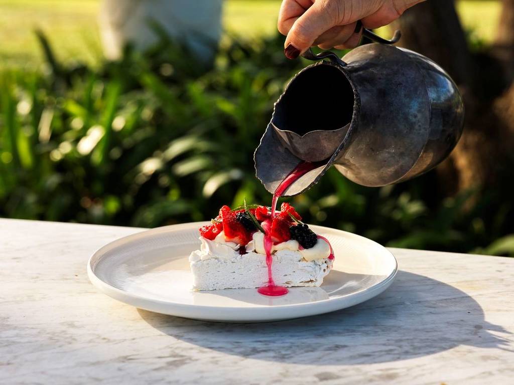 berry pavlova at sara dining