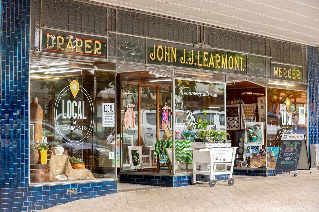Historic shopfront and local businesses in the main street of Tumut, NSW