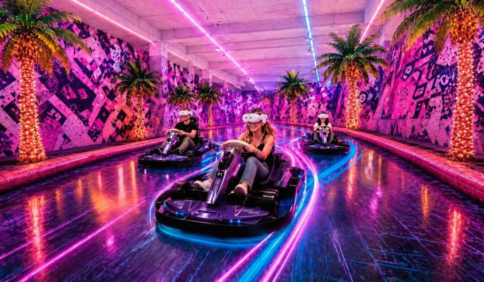 Tickets are on sale for a wild new entertainment hub with holographic kart racing, VR battles and a flying cinema opening in Sydney