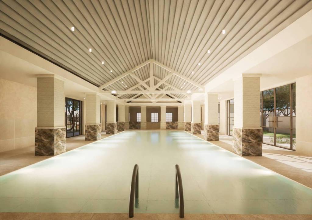 Artist's impression of the indoor mineral pool at Aura Spa & Bathhouse opening in the Hawkesbury