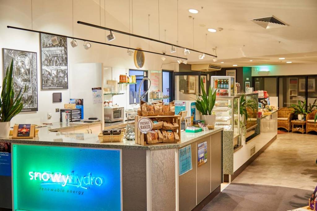 Cafe and visitor reception area at the Snowy Hydro Discovery Centre in Cooma
