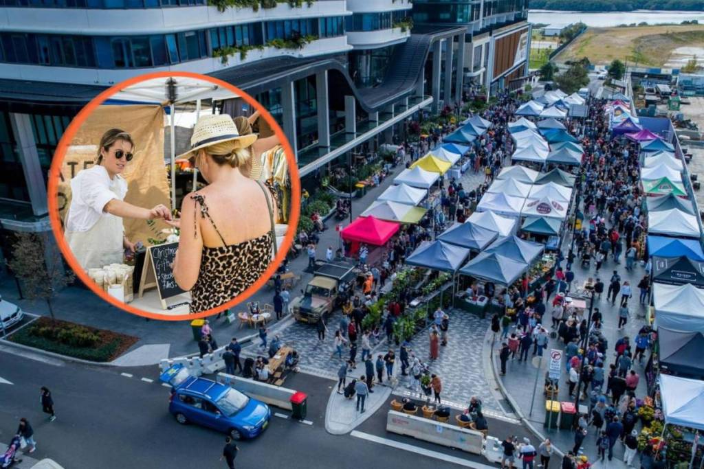 Wentworth Point Winter Market in Sydney at new town square
