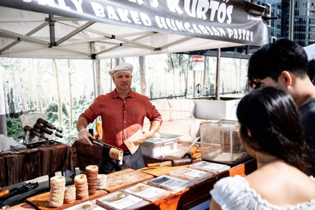 food served hot at Wentworth Point Winter Market in Sydney
