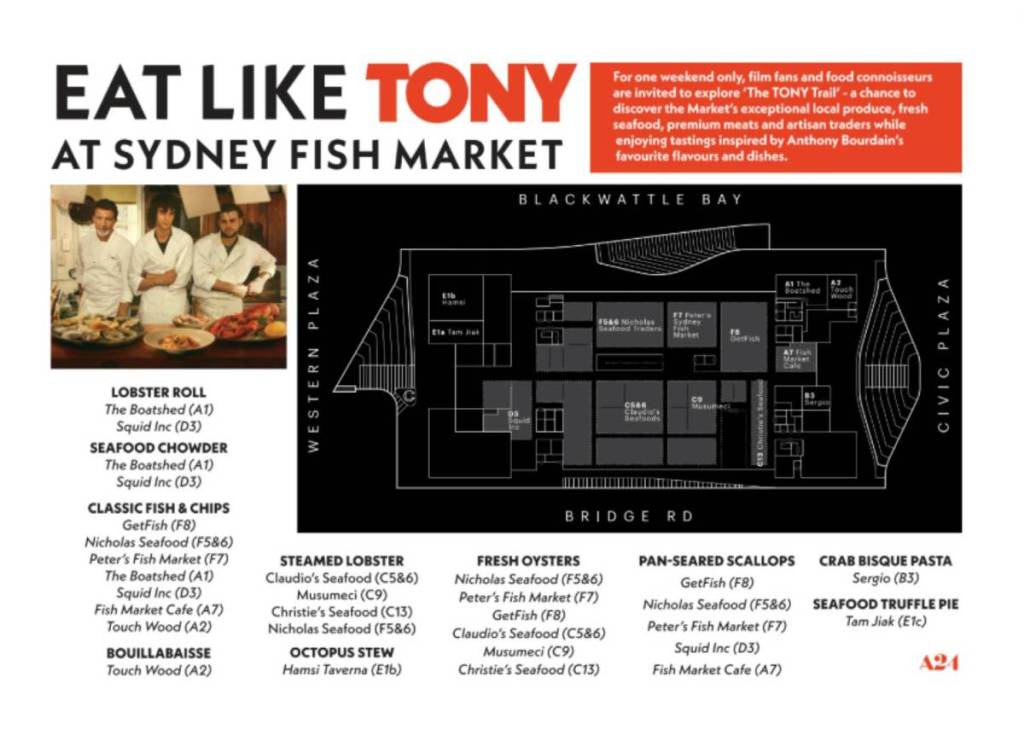 Anthony Bourdain inspired Tony Trail at Sydney Fish Market