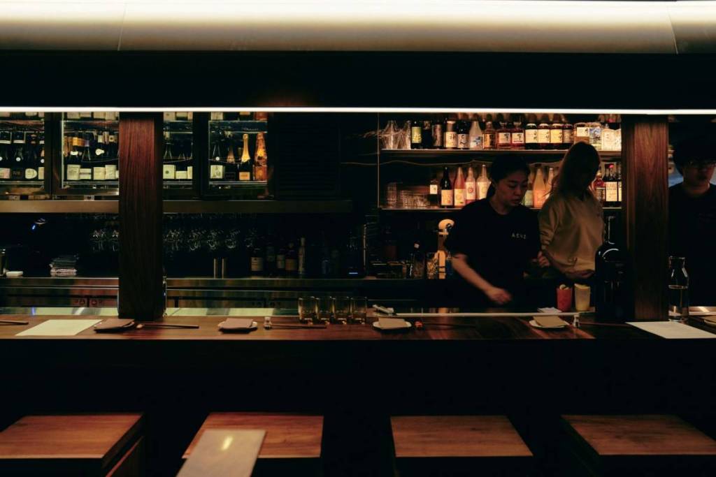 moody bar at Aenza, Japanese wine bar in Sydney